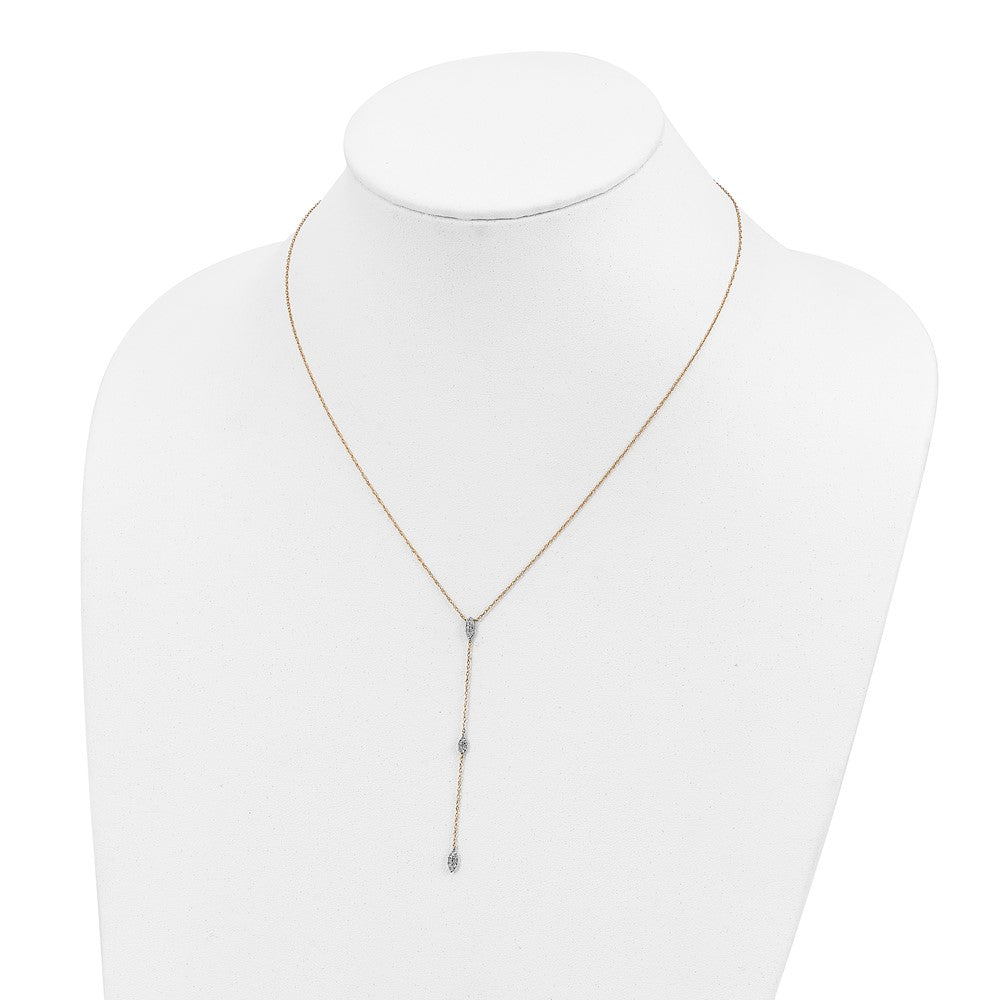10K Yellow Gold Polished Diamond Drop Necklace