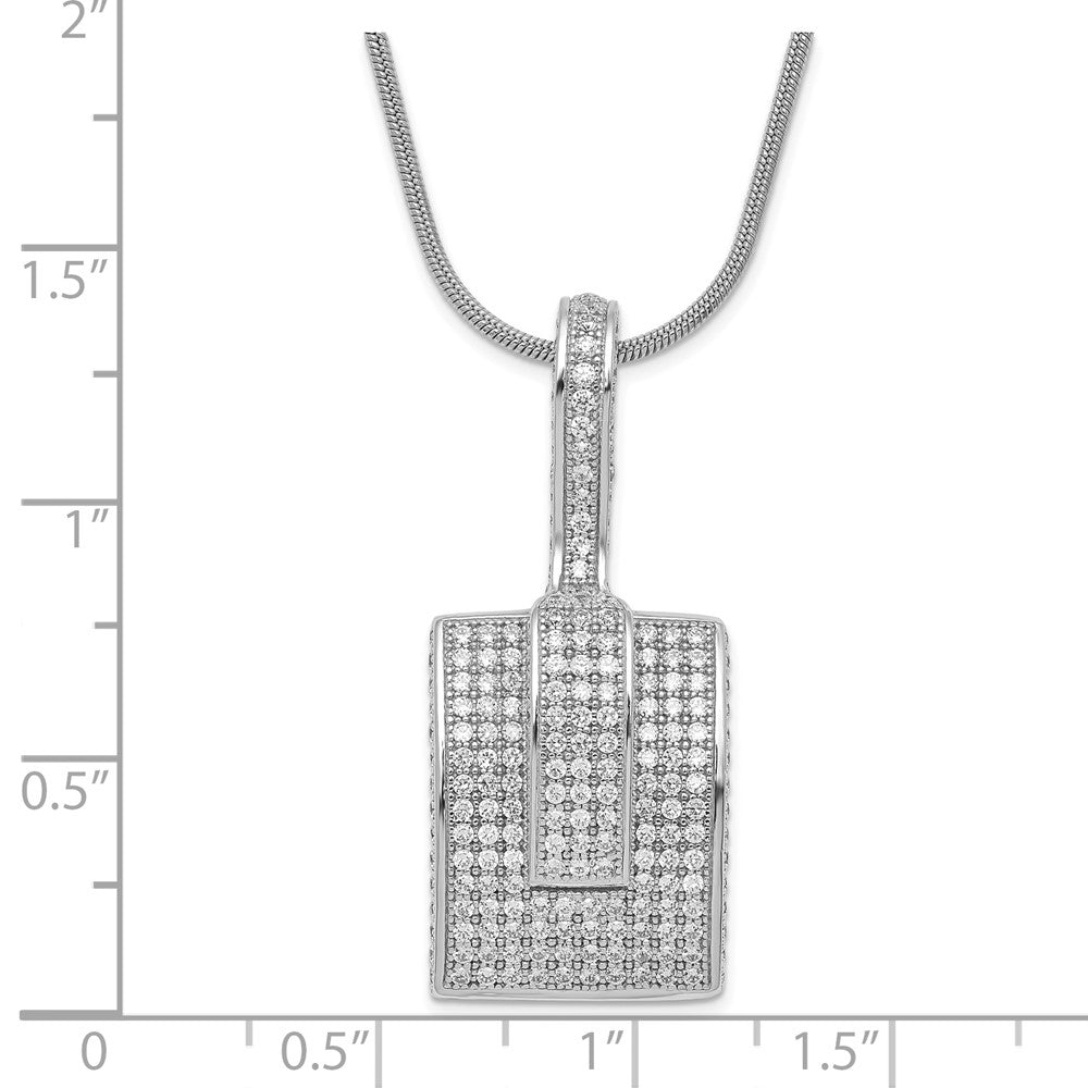 Sterling Silver & CZ Fancy Brilliant Embers w/ 2in ext Necklace