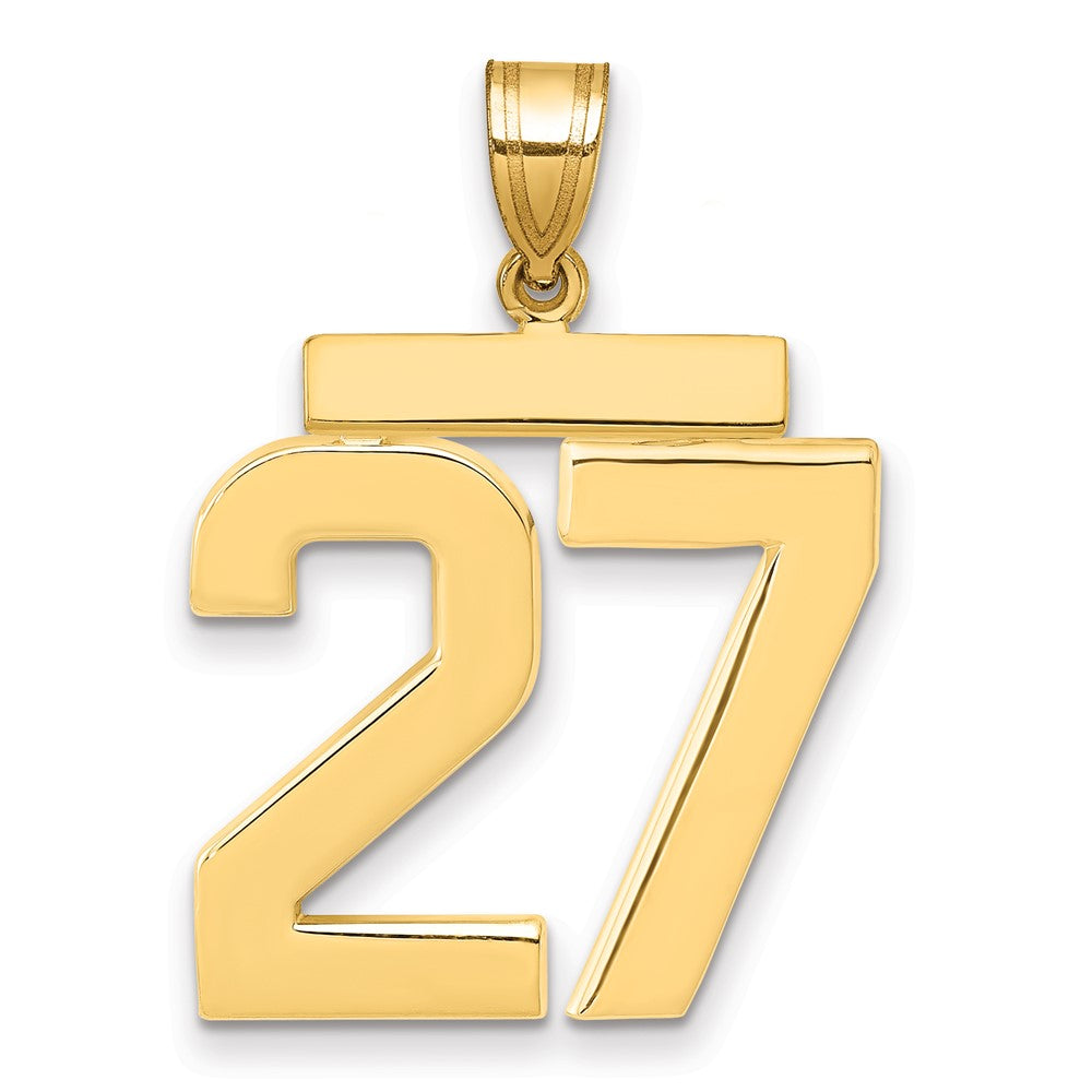 14k Large Polished Number 27 Charm