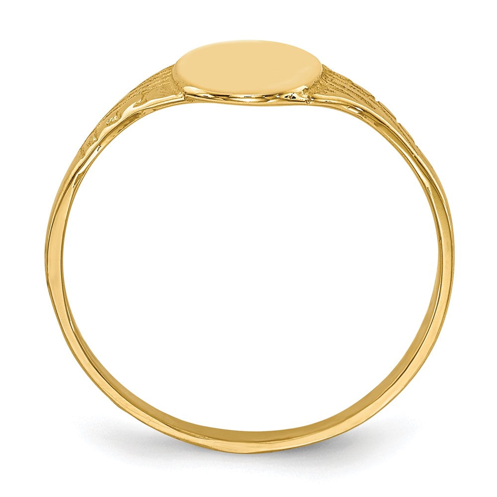 10K Oval Polished Child Signet Ring Size 2.25