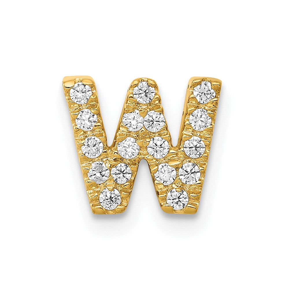 10K  Diamond Letter W Initial Charm