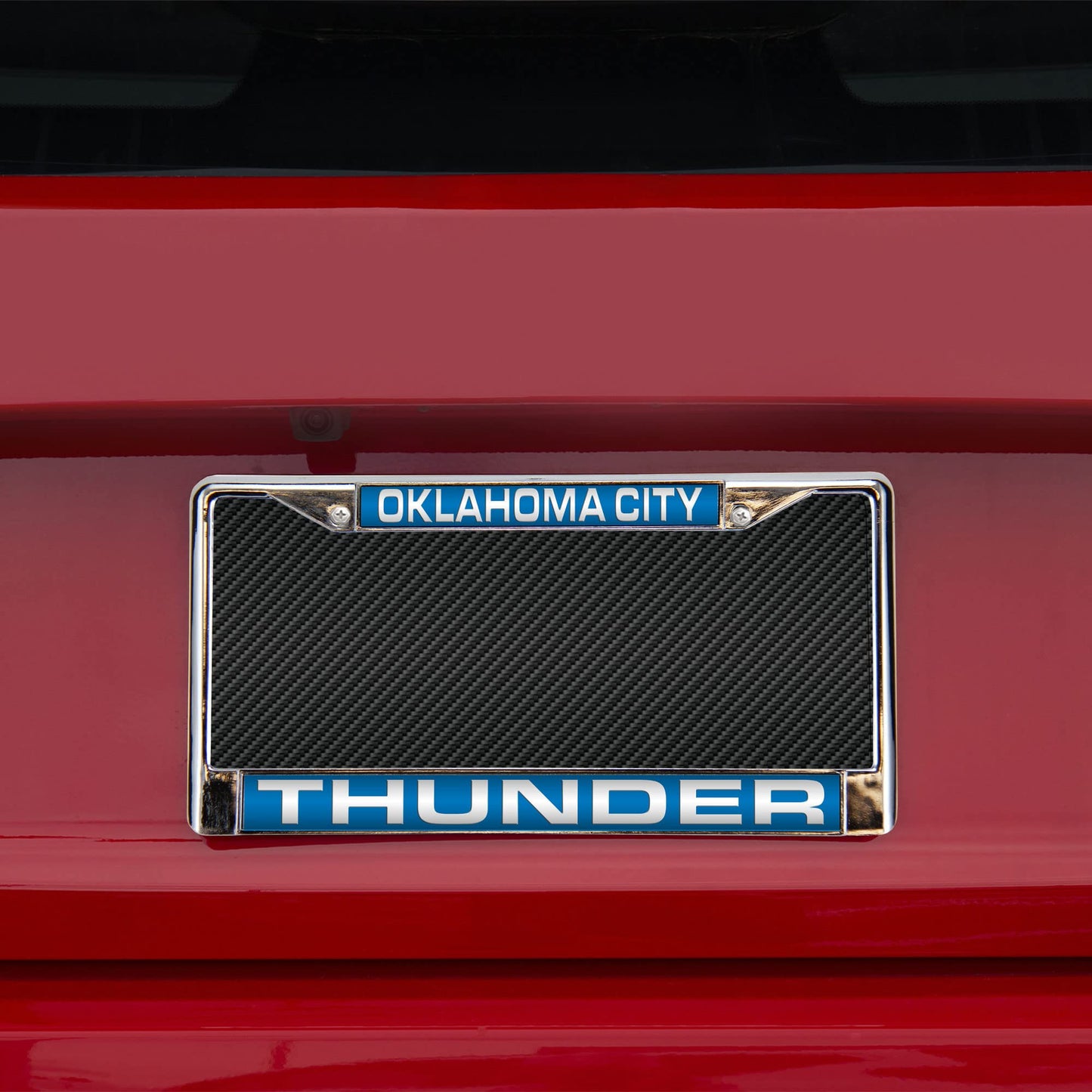NBA Oklahoma City Thunder Blue Laser Chrome Acrylic License Plate Frame QGC7060