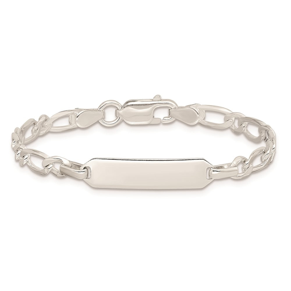 Sterling Silver Polished Engraveable Childrens ID Bracelet 5.5 inches