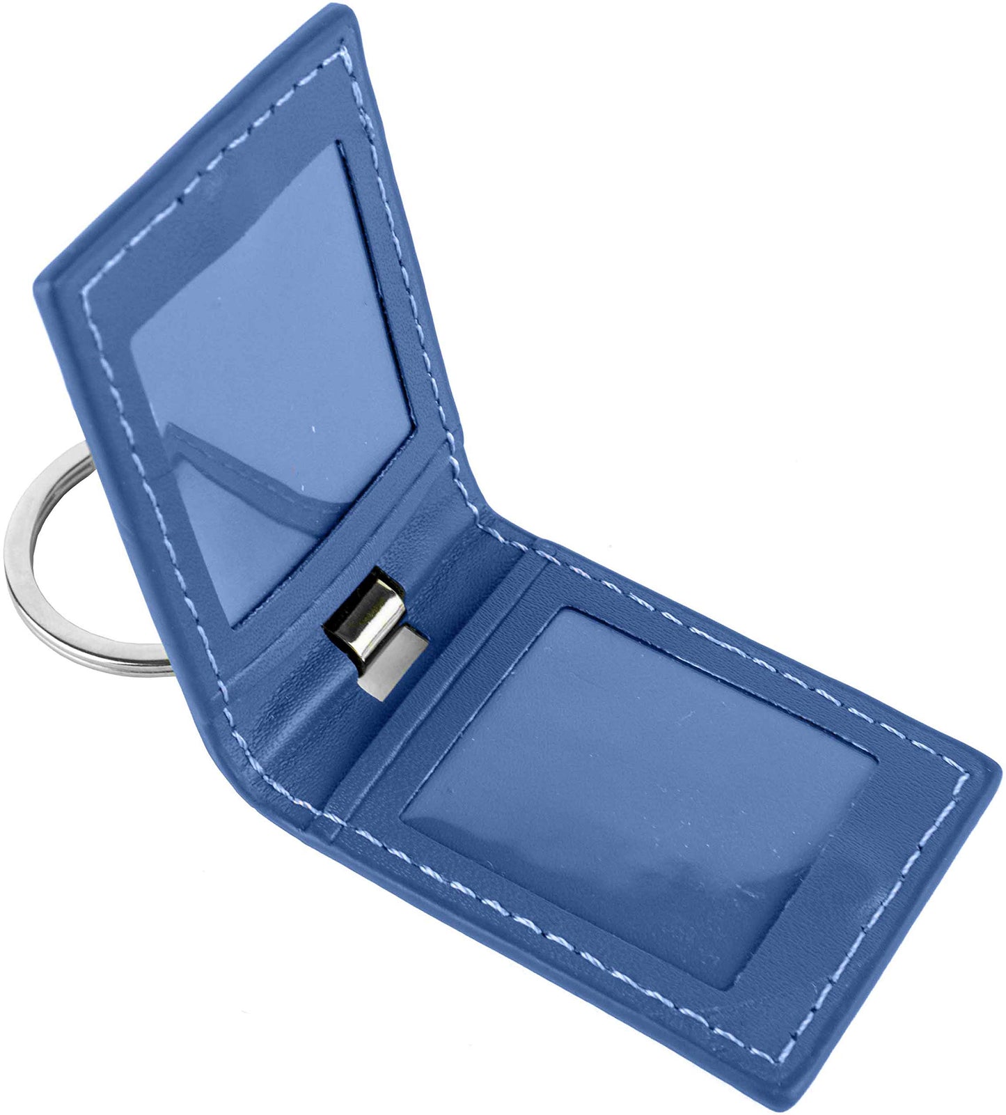 Blue Leather Key Ring with 2 Photo Windows QGM22542