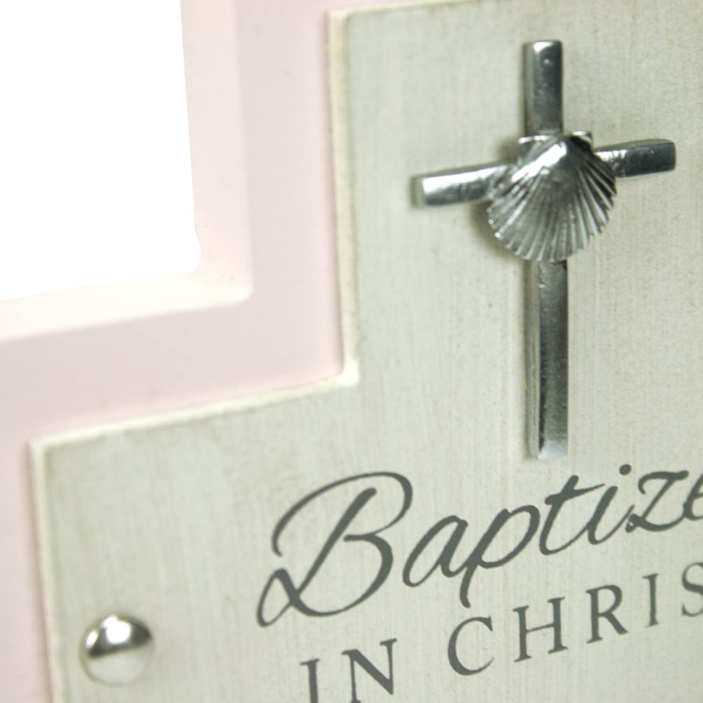 Abbey & CA Gift Pink Baptized In Christ Cross W/Easel & Hanger