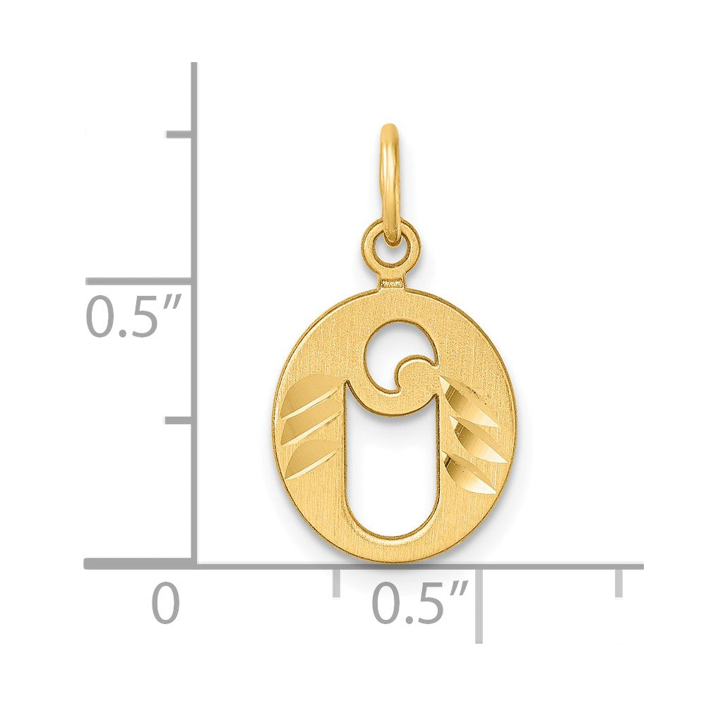 14K Diamond-cut Letter O Initial Charm