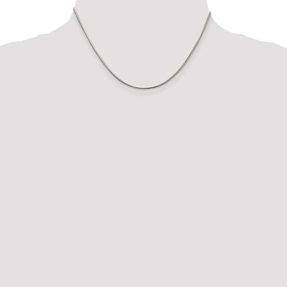 Sterling Silver 1.5mm Diamond-cut Flat Snake Chain 16 Inches