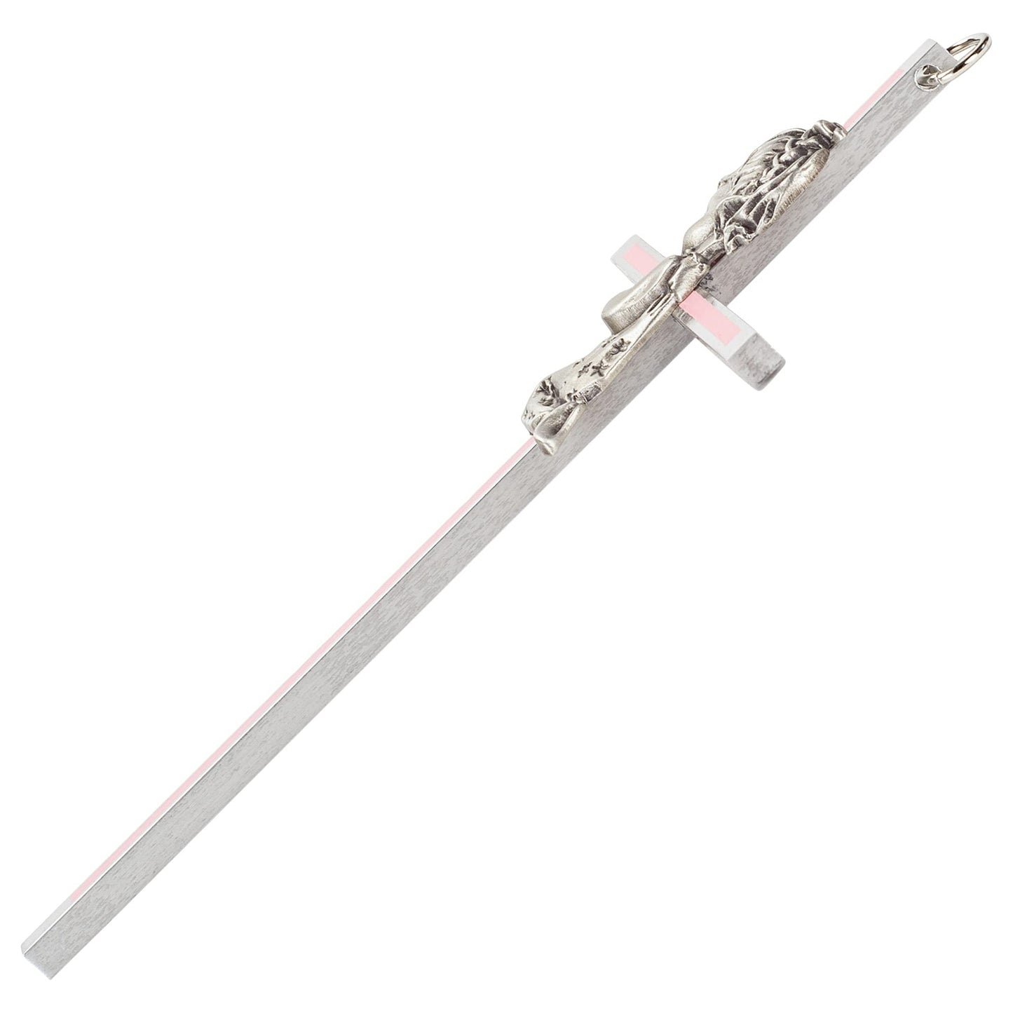 Praying Little Girl Pink 6 Inch Metal Hanging Wall Cross