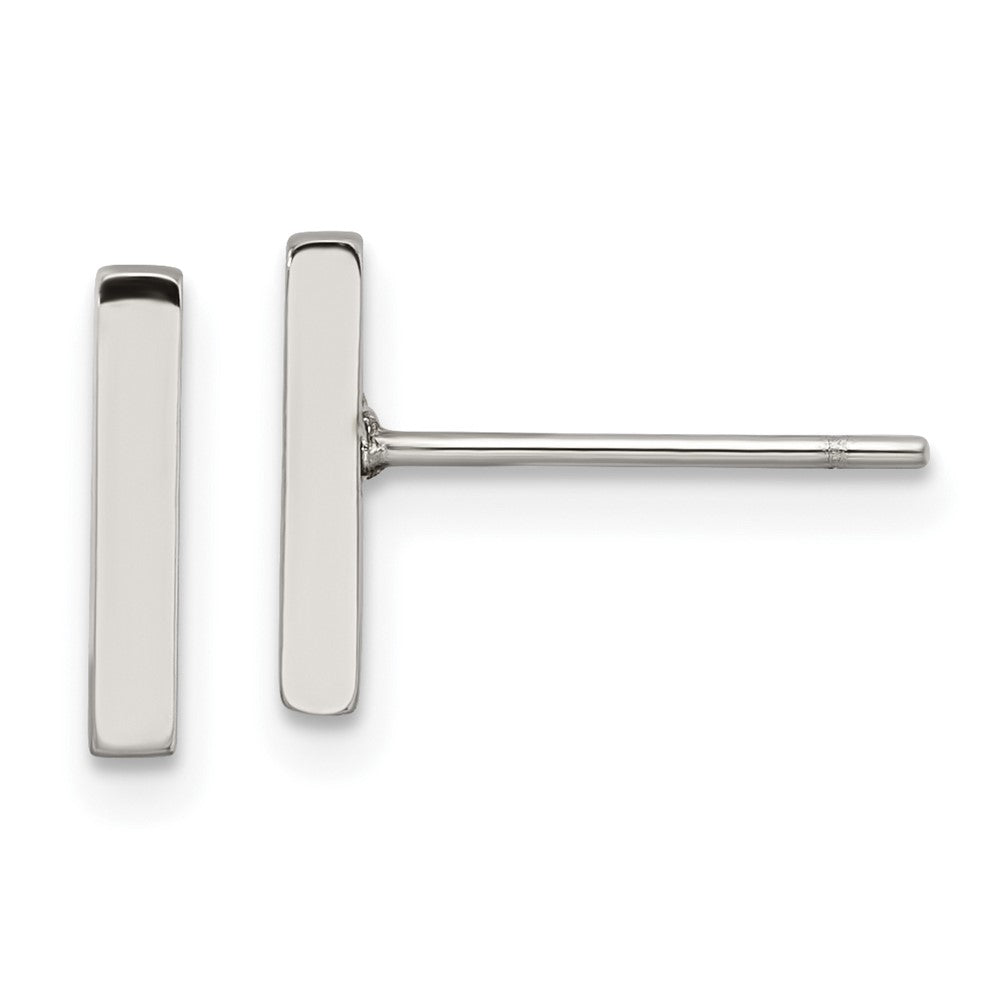 Stainless Steel Polished Bar Post Earrings