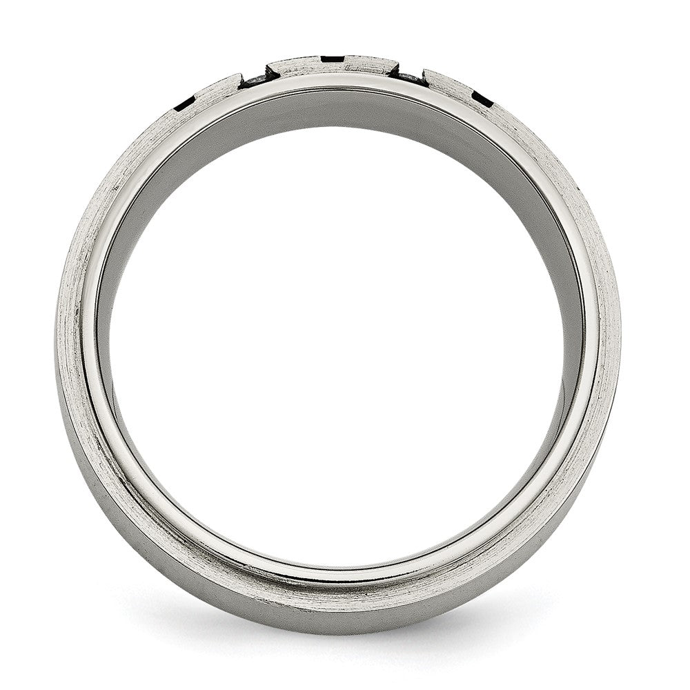 Titanium Polished/Brushed IP-plated 0.15ct. Diamond 9mm Band Size - 8