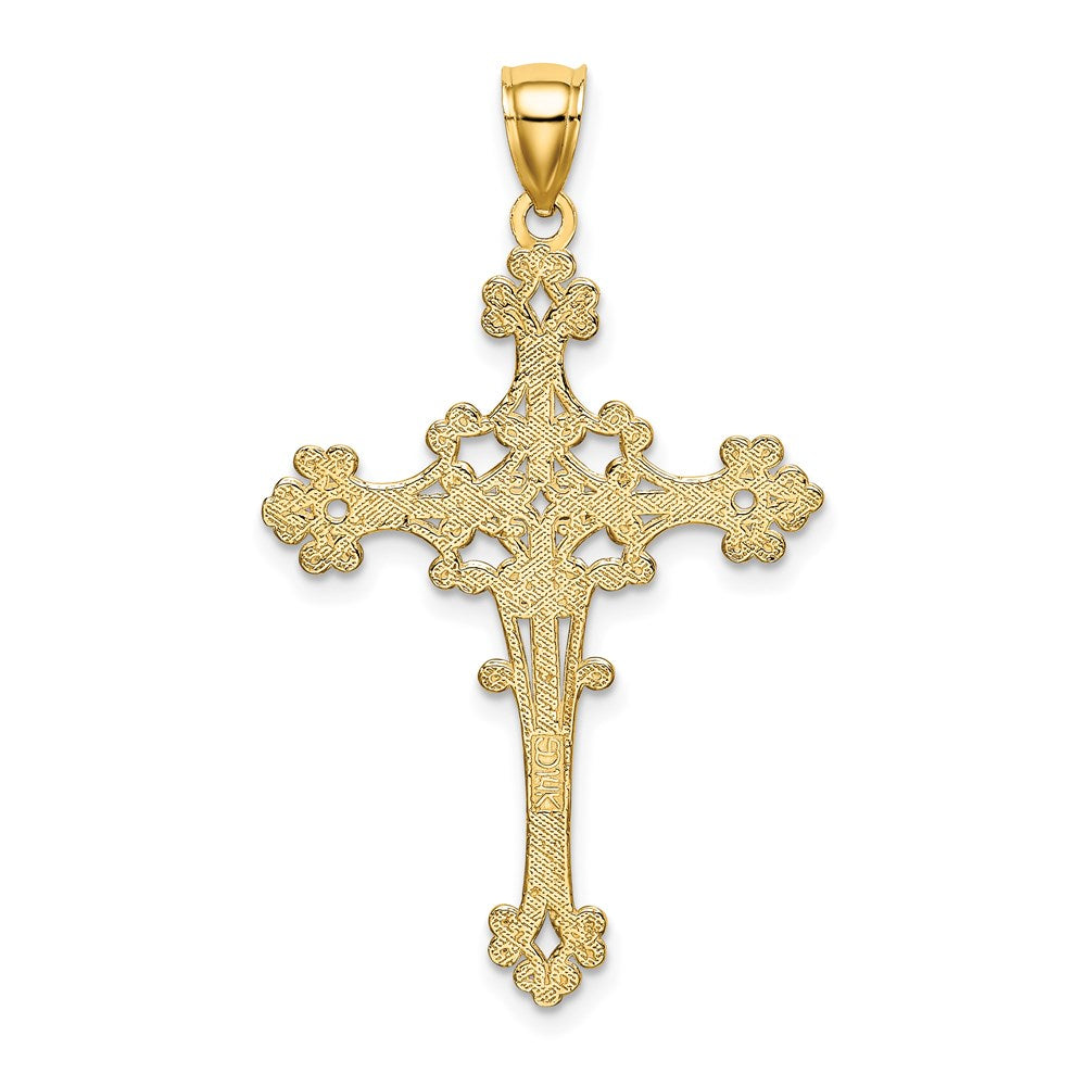 14K Beaded Fancy Cross Charm