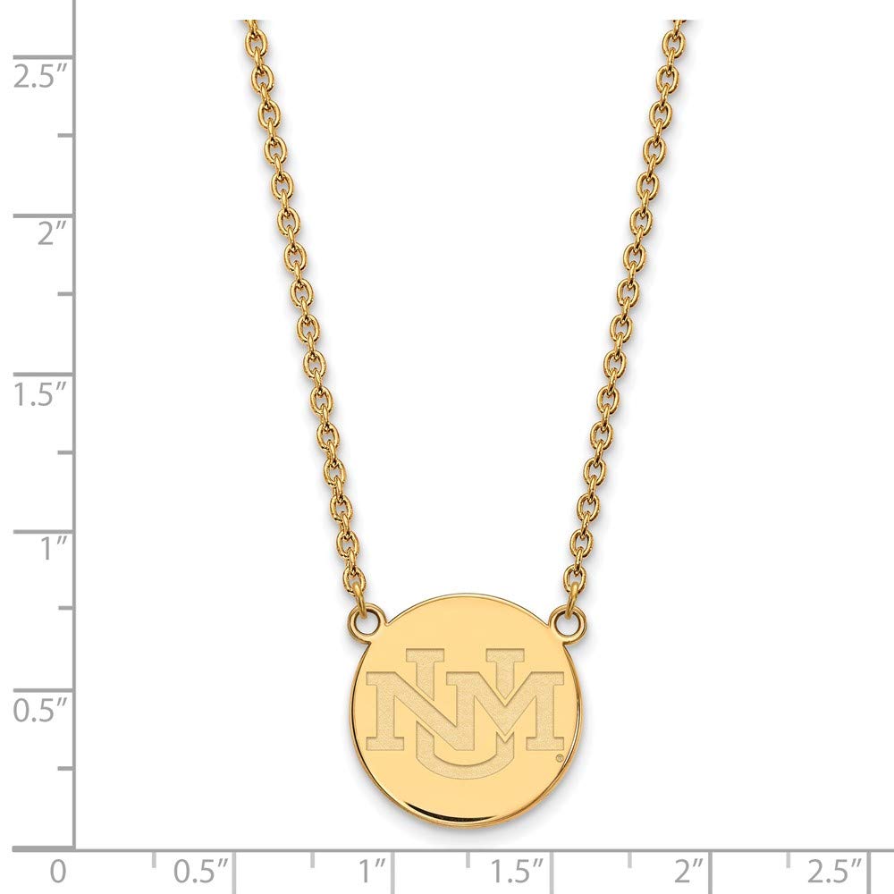 14k Gold LogoArt University of New Mexico Large Pendant 18 inch Necklace Q4Y009UNM-18