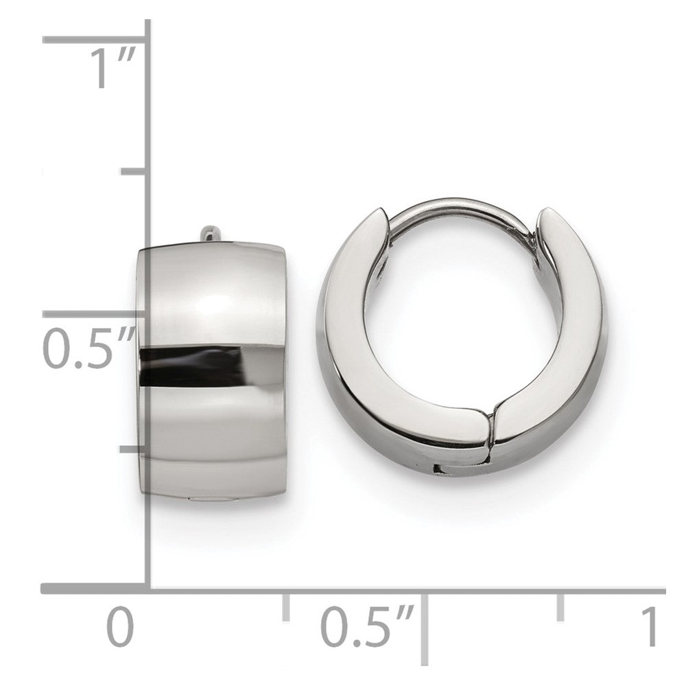 Stainless Steel Polished 7mm Hinged Hoop Earrings