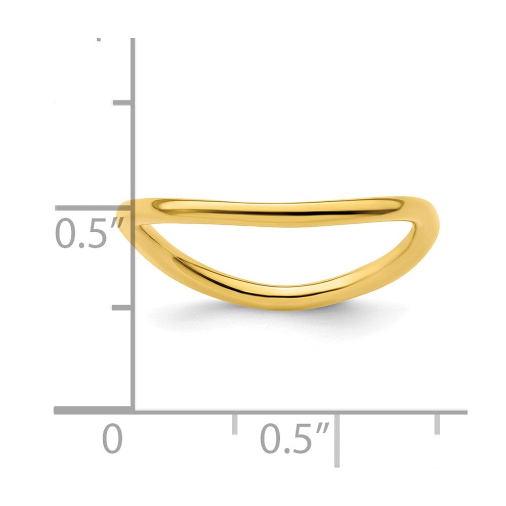 Sterling Silver Stackable Expressions Polished Gold-plate Wave Ring Size -7