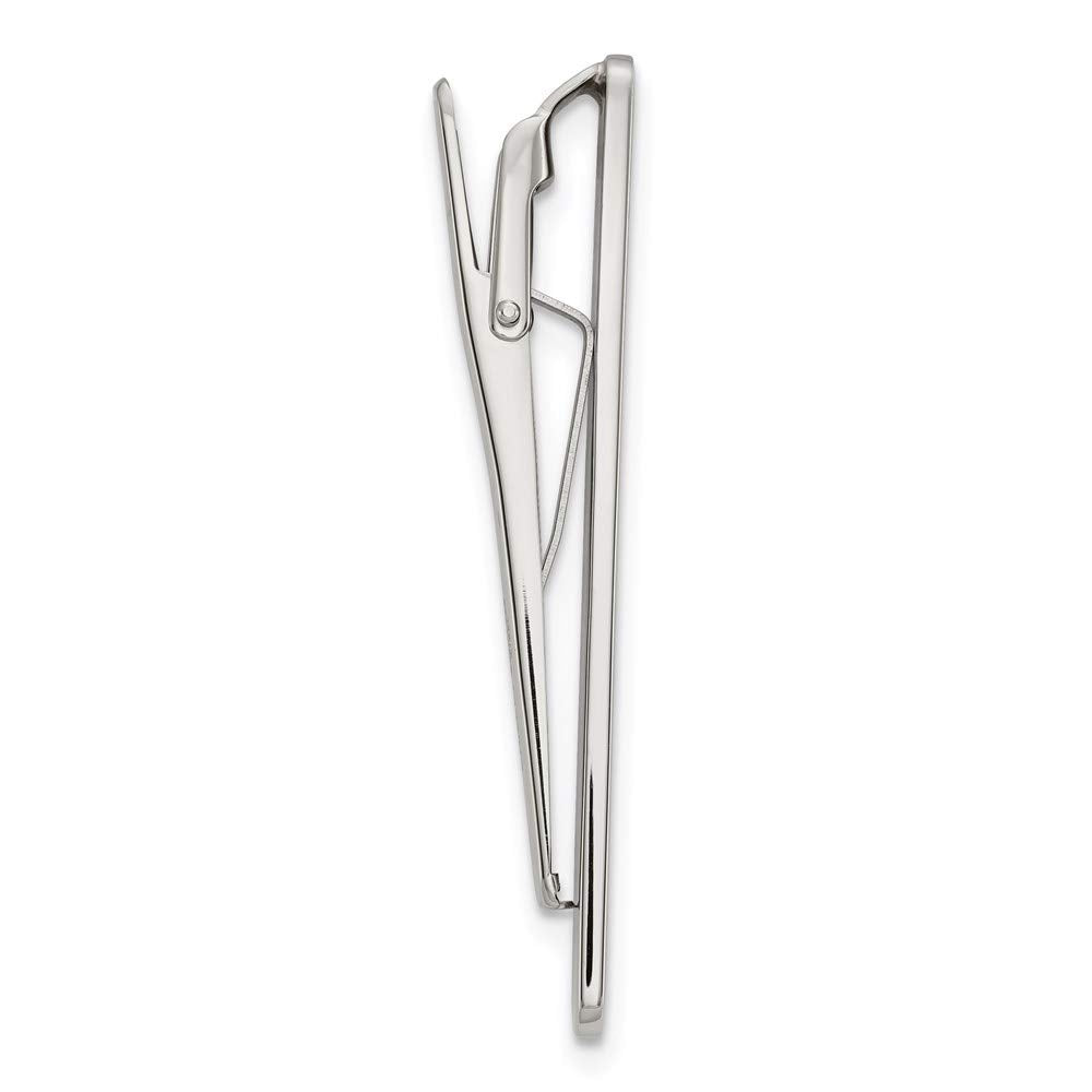 Chisel SRT102 Stainless Steel Polished with Black Carbon Fiber Diamond Accent Tie Bar