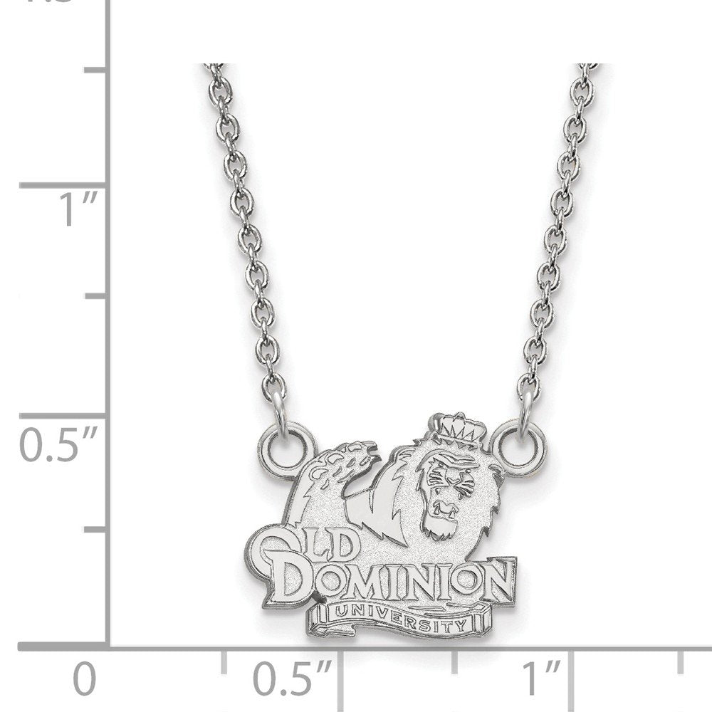 Sterling Silver LogoArt Official Licensed Collegiate 18in Old Dominion University (ODU) Small Pendant w/Necklace