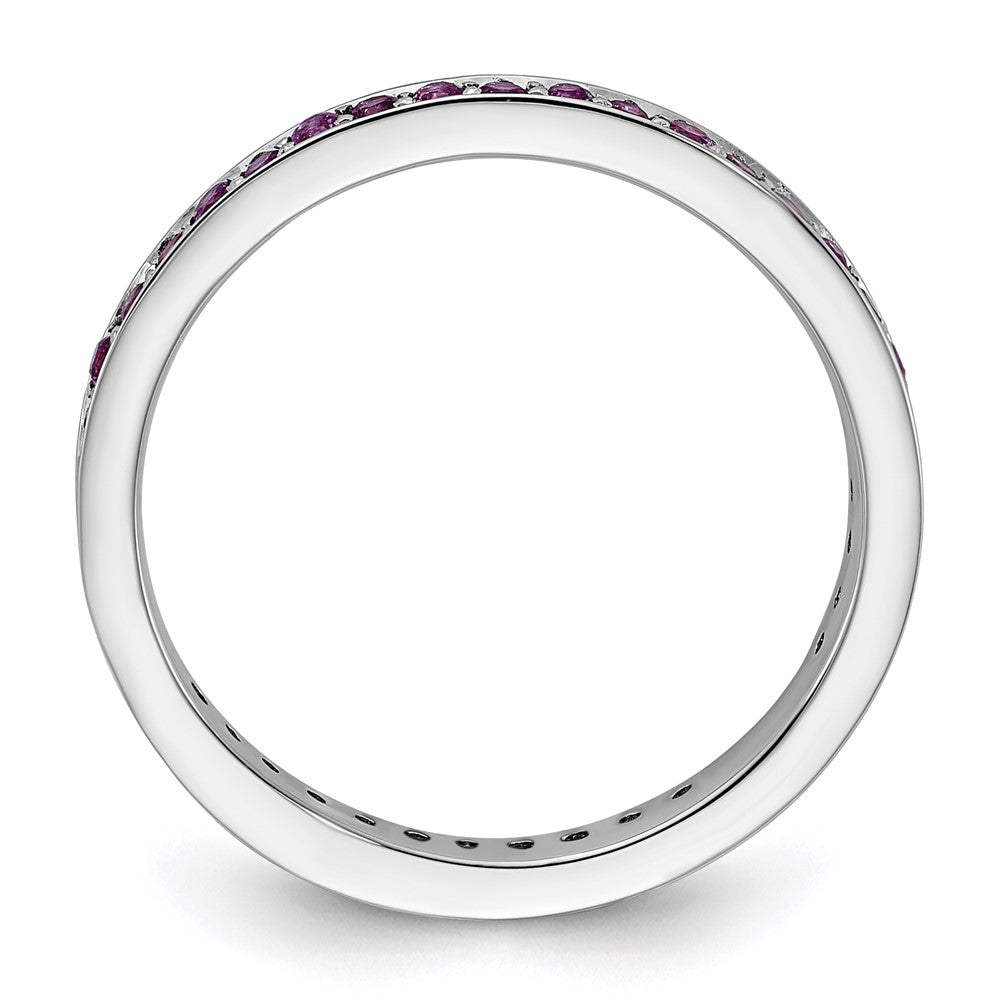 Sterling Silver Stackable Expressions Created Pink Sapphire Ring