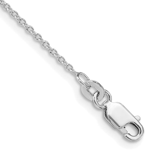 Sterling Silver Rhodium-plated 1.25mm Cable Chain 9 inches