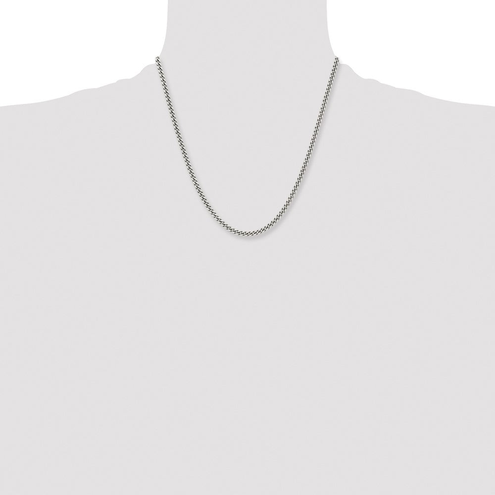 Stainless Steel Antiqued 4mm 20in Round Curb Chain