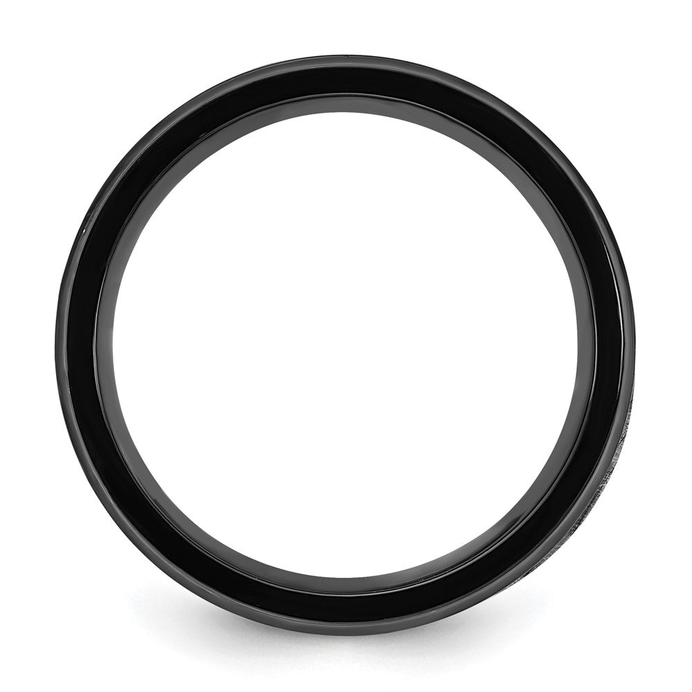 Titamium Black IP-plated Mother of Pearl Inlay 8mm Band Size - 9.5