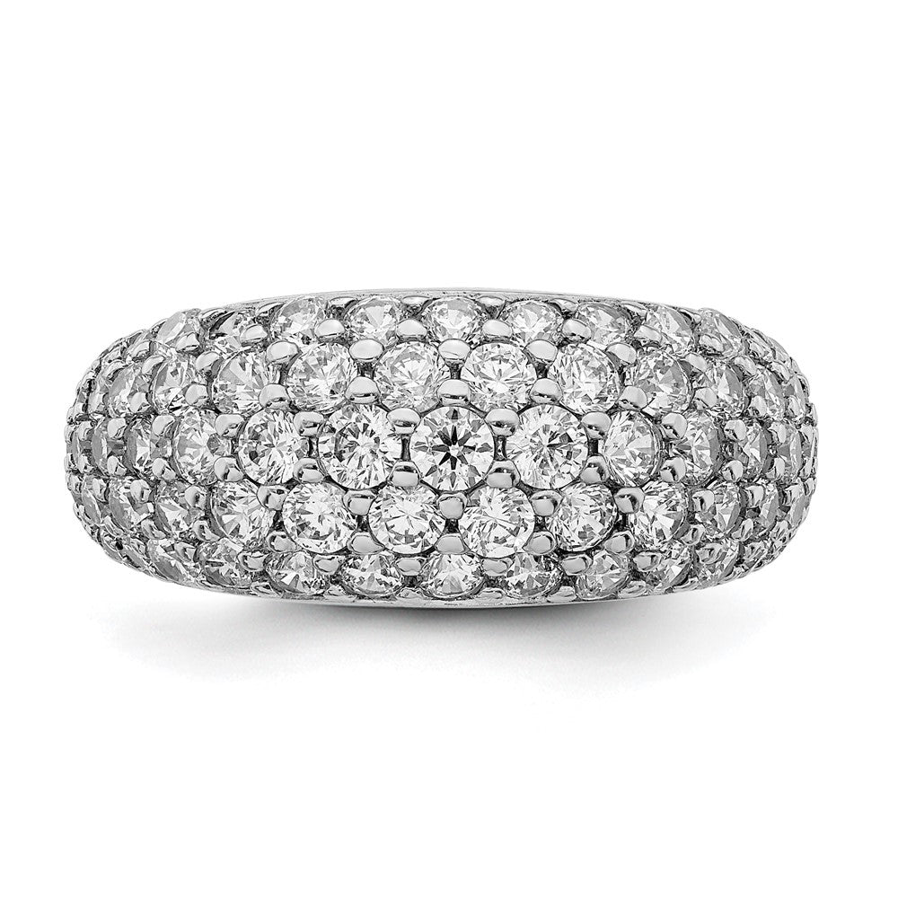 Sterling Silver Rhodium Plated CZ Ring