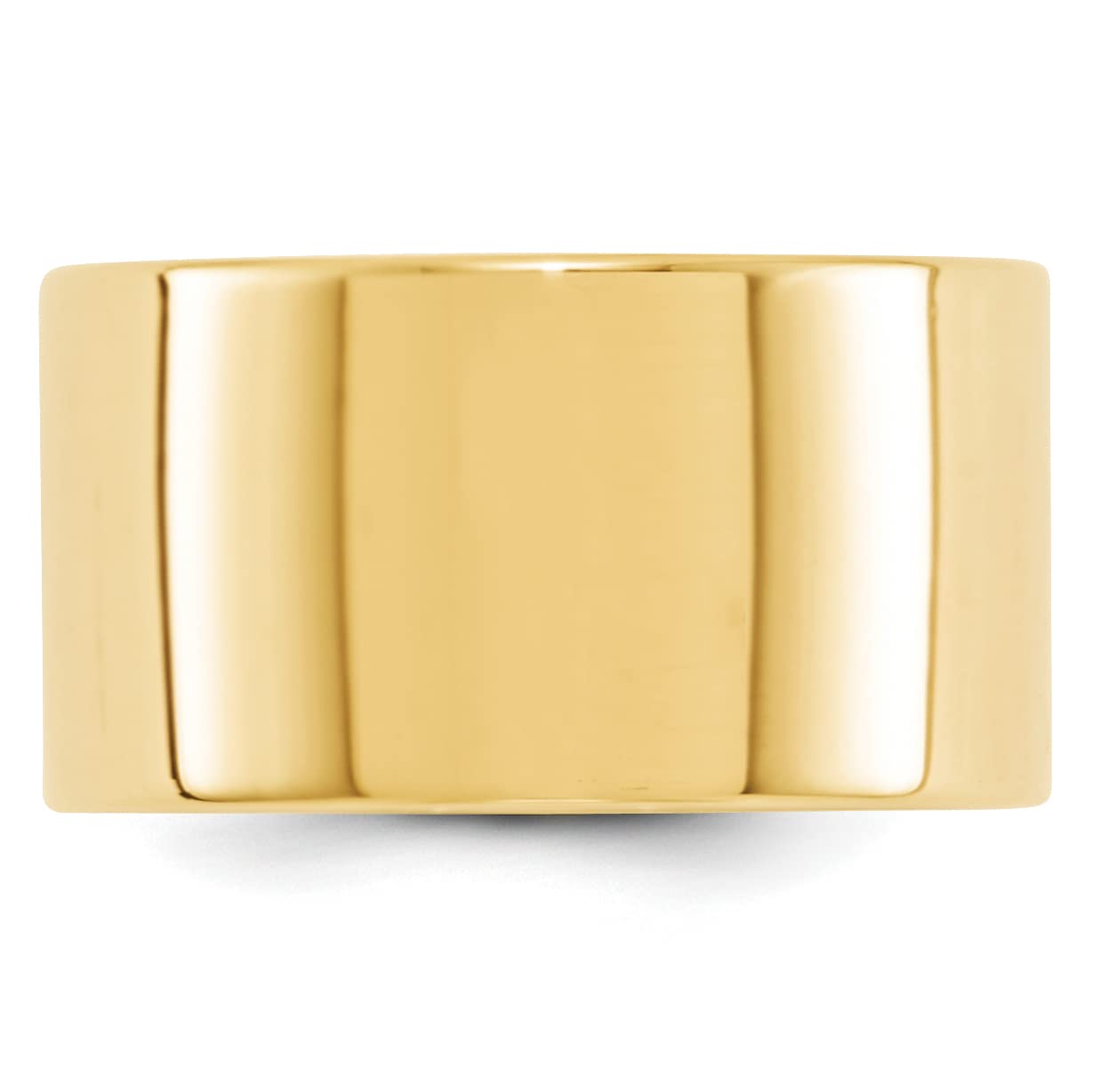 10k Yellow Gold 12mm Lightweight Flat Wedding Band Size 8