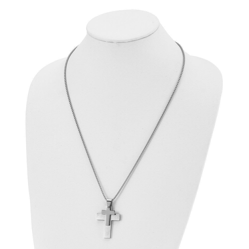 Stainless Steel Polished Crosses Pendant Necklace