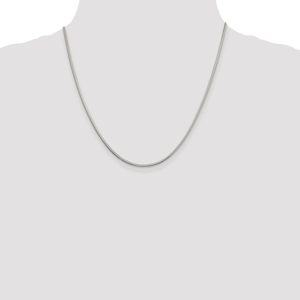 Sterling Silver 2mm Diamond-cut Snake Chain 20 Inches