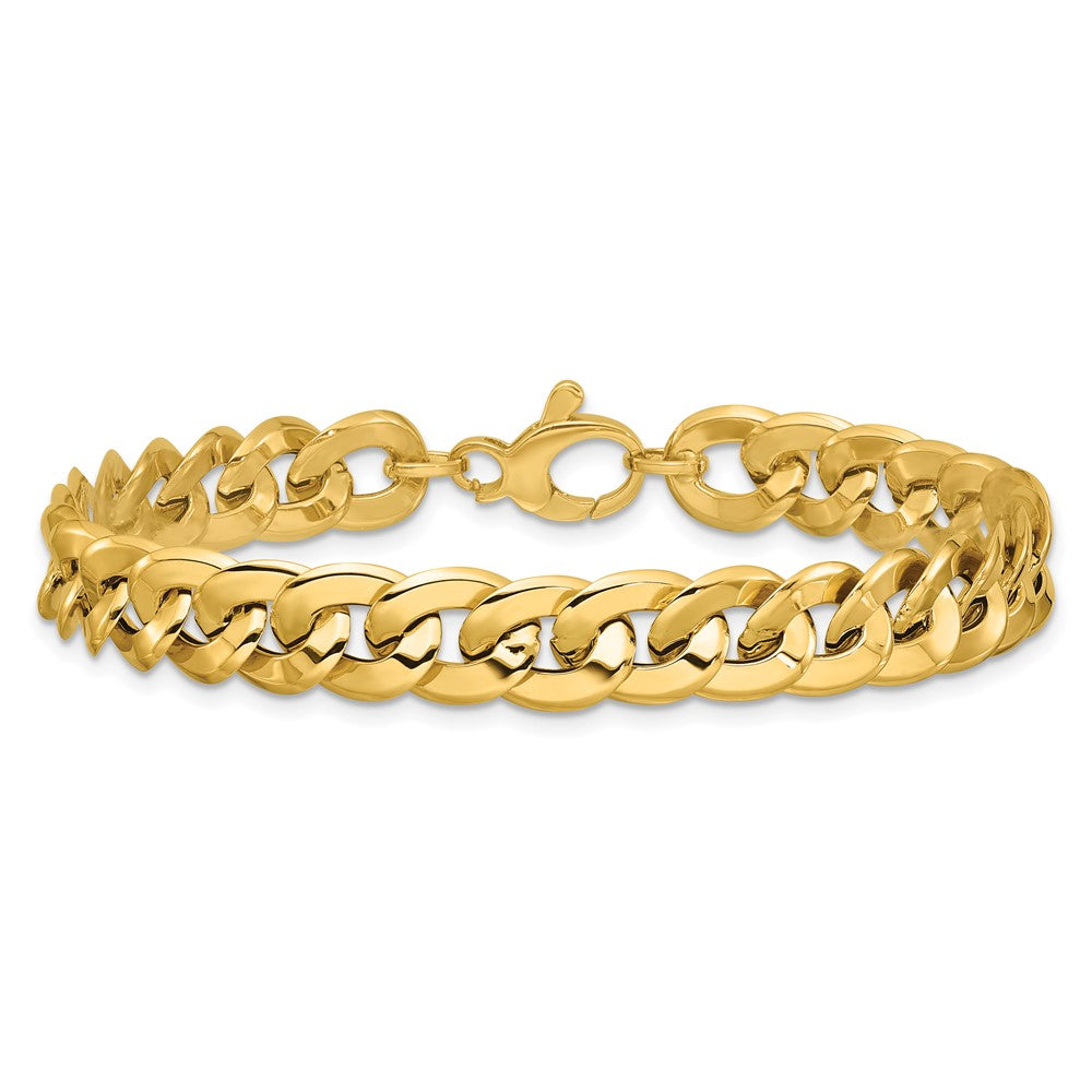 14K Polished Fancy Curb Link Bracelet 7.5  inches