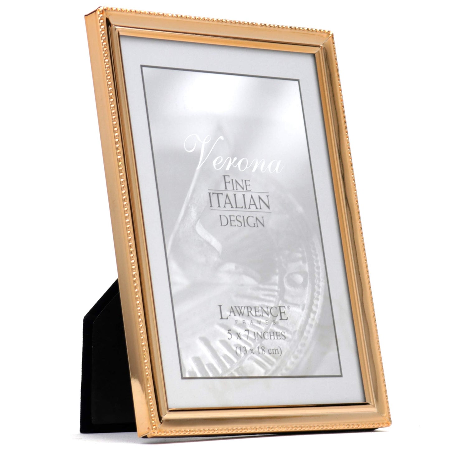 Lawrence Frames 5.12" x 7.13" Metal Picture Frame, Gold
