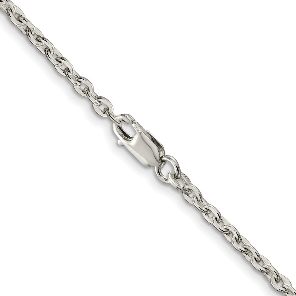 Sterling Silver 2.75mm Flat Link Cable Chain 24 Inches