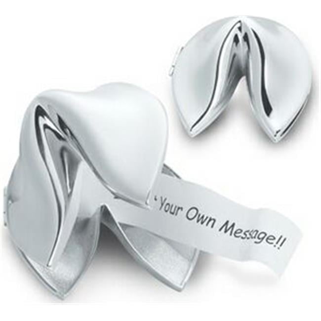 Silver-tone Hinged Fortune Cookie Shaped Box GM2162