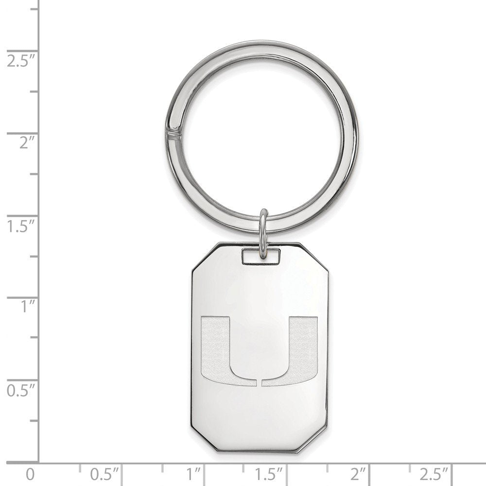 Sterling Silver U of Miami Key Chain