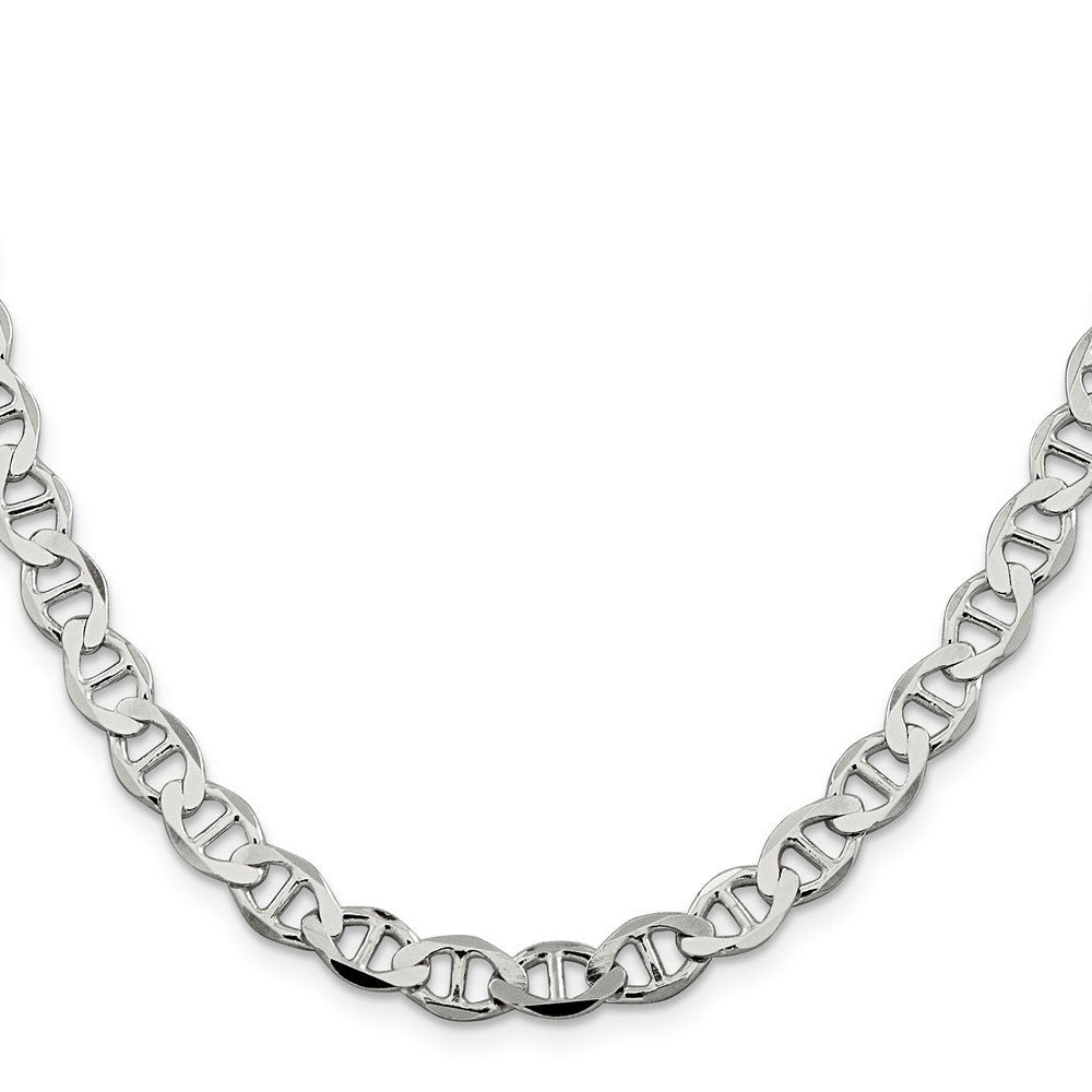 Sterling Silver 7.1mm Flat Anchor Chain 24 Inches
