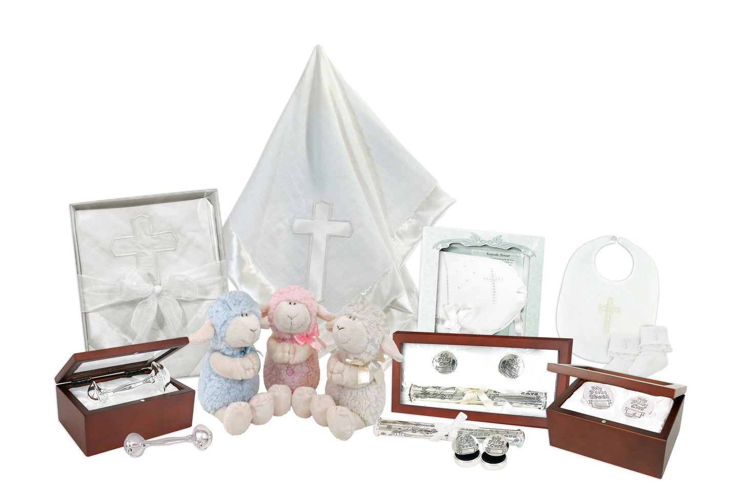 White Embroidered Cross Bonnet Becomes Wedding Hankie QGM2682