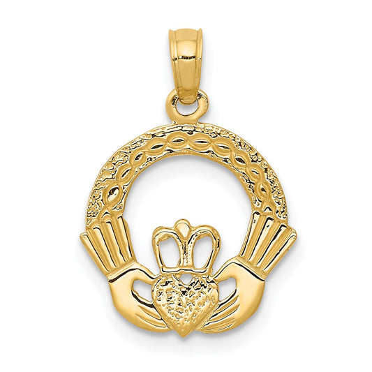 10k Claddagh Charm Yellow Gold