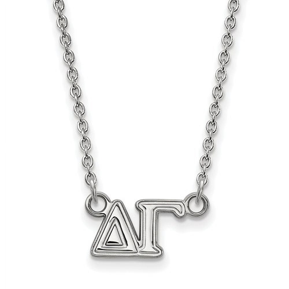 Sterling Silver 18in Official Licensed Greek Sororities Delta Gamma (??) Medium Pendant w/ Necklace