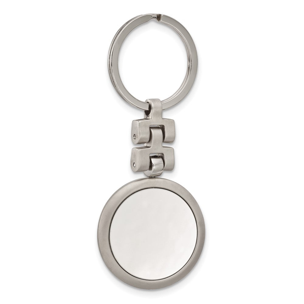 Silver-tone Circle Dangle Key Ring