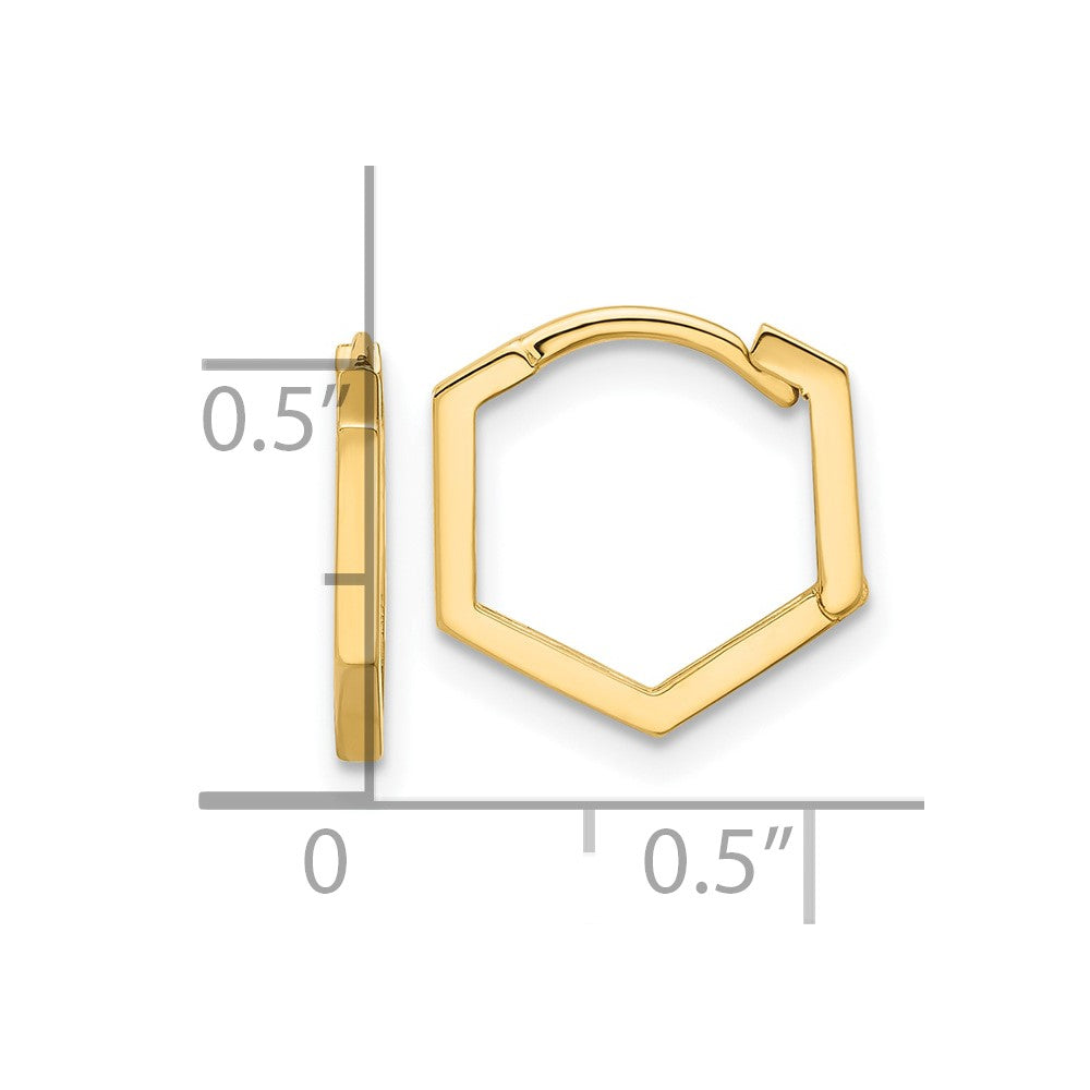 14K Polished Geometric Hoop Earrings