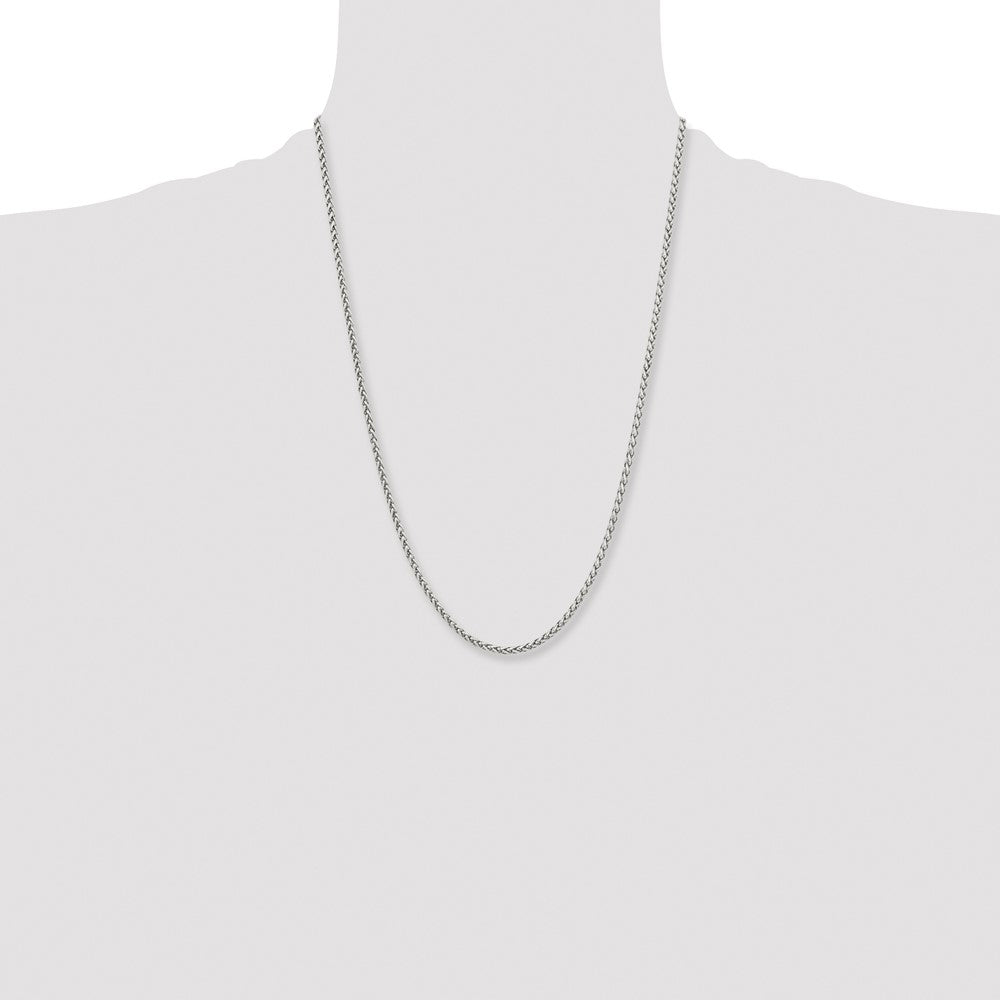 Stainless Steel Polished 3mm 24in Wheat Chain