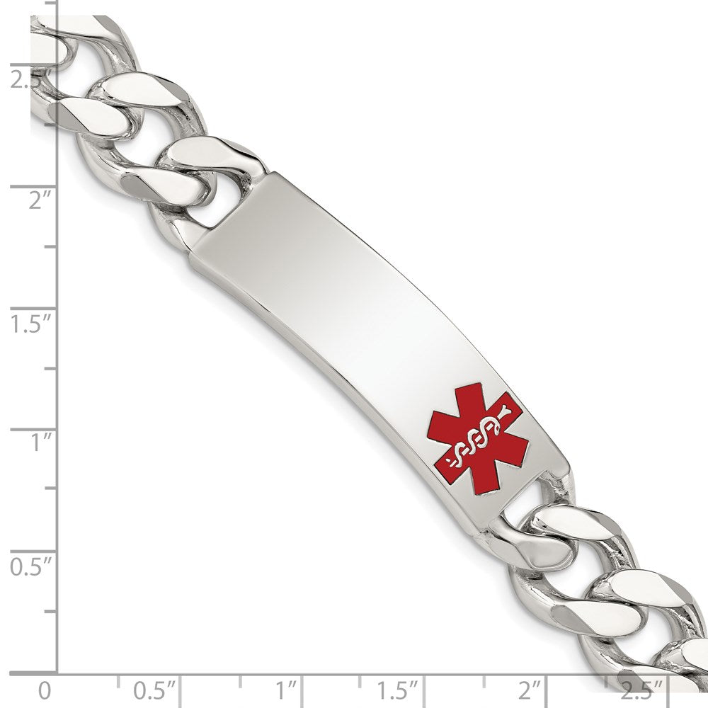 Sterling Silver Polished Medical Curb Link ID Bracelet 7.5 inches