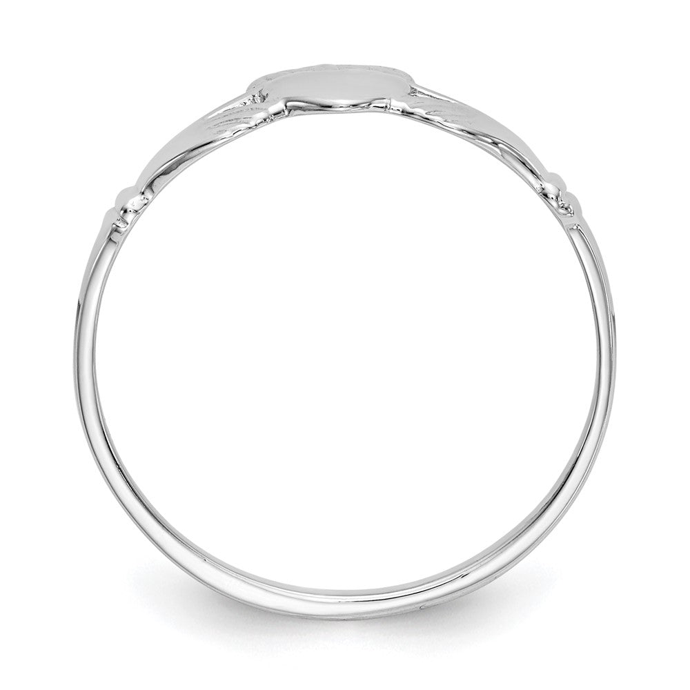 14k White Gold Ladies Claddagh Ring size 6