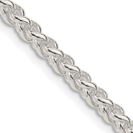 Sterling Silver 4mm Round Spiga Chain 18 Inches