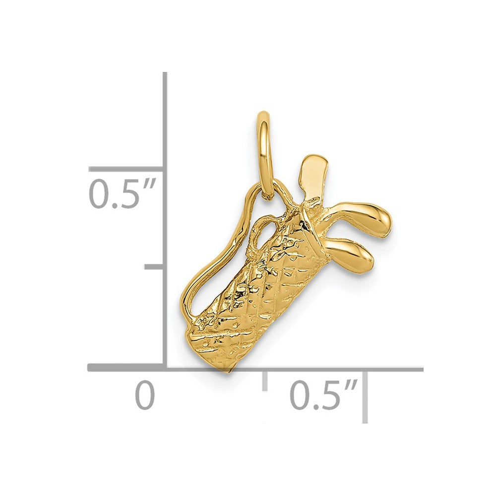 14k 3-D Golf Bag Charm
