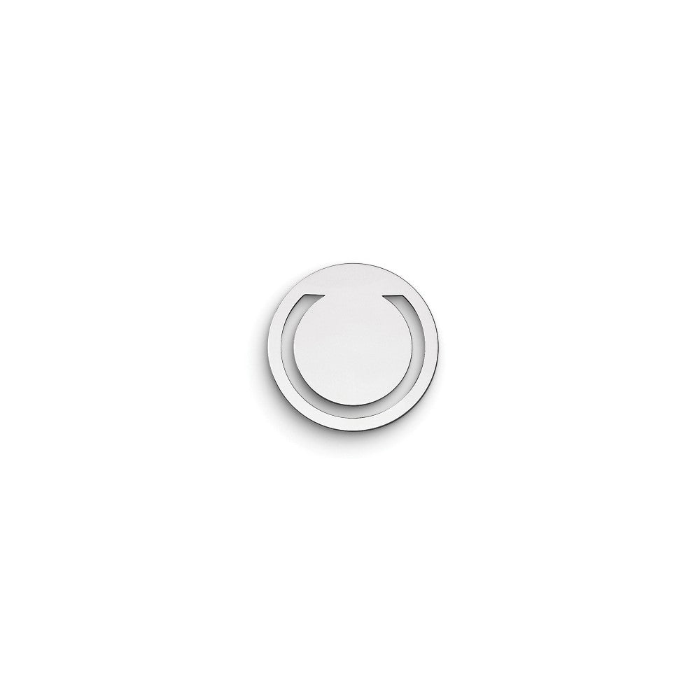 Sterling Silver Rhodium-plated Circle Blank Version Book Mark