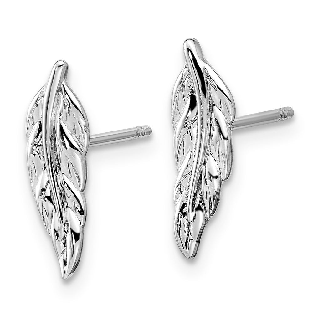 Sterling Silver Leaf Stud Earrings