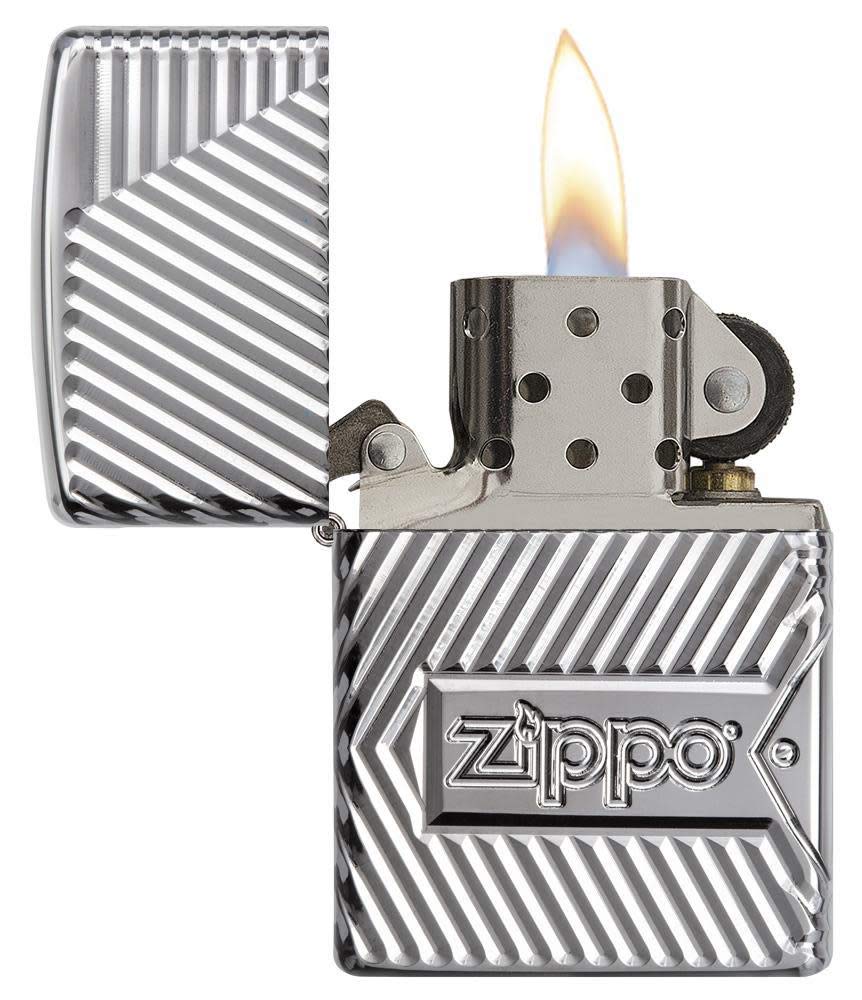 Zippo Zippo Bolts Design High Polish Chrome Pocket Lighter