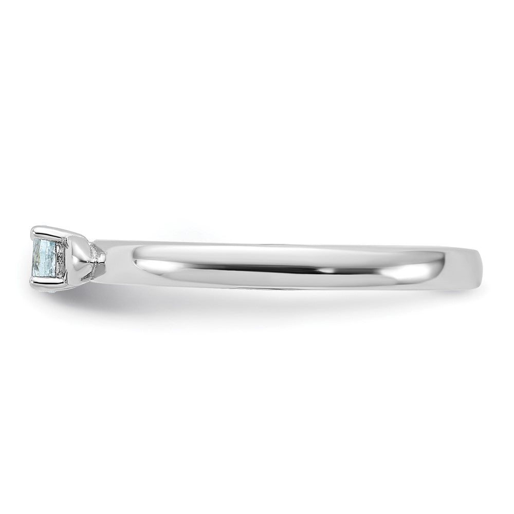 Sterling Silver Stackable Expressions Aquamarine Ring