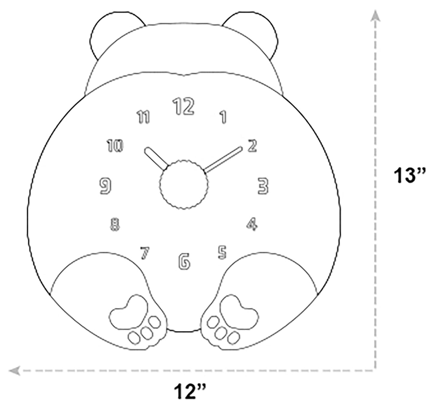 Modern Minimalist Silent Wall Clock Funny Animal Collection (Panda Butt)