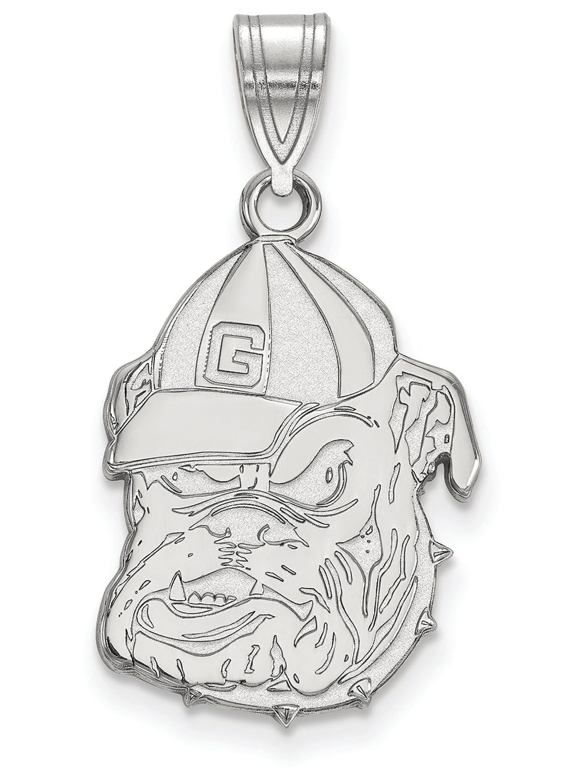 14k White Gold LogoArt University of Georgia Bulldog Large Pendant Q4W046UGA